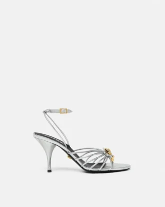 Sandale metalizate Opera Bow 85 mm