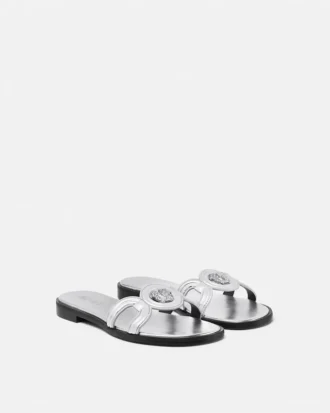 Sandale plate metalizate Medusa 95