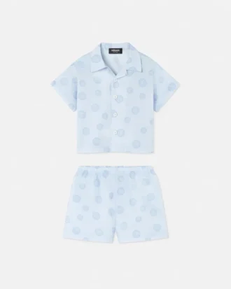 Set cămașă din poplin de bumbac cu imprimeu pentru bebeluși