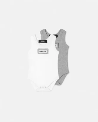 Set de 2 body-uri din bumbac cu nervuri pentru bebeluși