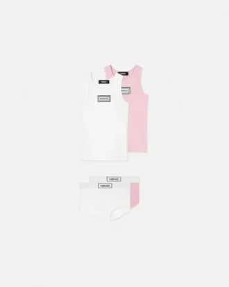 Set de 2 slipuri din bumbac ribbed pentru copii