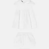 Set rochie din poplin de bumbac brodat pentru bebeluși Set rochie din poplin de bumbac brodat pentru bebeluși