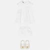 Set rochie din poplin de bumbac brodat pentru bebeluși Set rochie din poplin de bumbac brodat pentru bebeluși