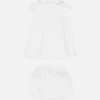 Set rochie din poplin de bumbac brodat pentru bebeluși Set rochie din poplin de bumbac brodat pentru bebeluși