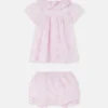 Set rochie din poplin de bumbac cu imprimeu pentru bebeluși Set rochie din poplin de bumbac cu imprimeu pentru bebeluși