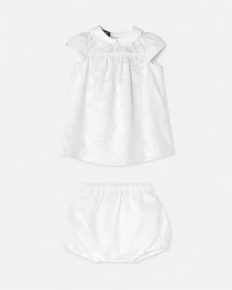 Set rochie din poplin de bumbac Devoré pentru bebeluși Set rochie din poplin de bumbac Devoré pentru bebeluși