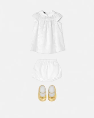 Set rochie din poplin de bumbac Devoré pentru bebeluși Set rochie din poplin de bumbac Devoré pentru bebeluși