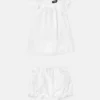 Set rochie din poplin de bumbac jacquard pentru bebeluși Set rochie din poplin de bumbac jacquard pentru bebeluși