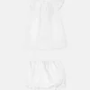Set rochie din poplin de bumbac jacquard pentru bebeluși Set rochie din poplin de bumbac jacquard pentru bebeluși