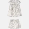 Set rochie din twill de mătase imprimat pentru bebeluși Set rochie din twill de mătase imprimat pentru bebeluși