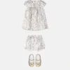 Set rochie din twill de mătase imprimat pentru bebeluși Set rochie din twill de mătase imprimat pentru bebeluși
