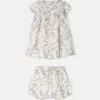Set rochie din twill de mătase imprimat pentru bebeluși Set rochie din twill de mătase imprimat pentru bebeluși