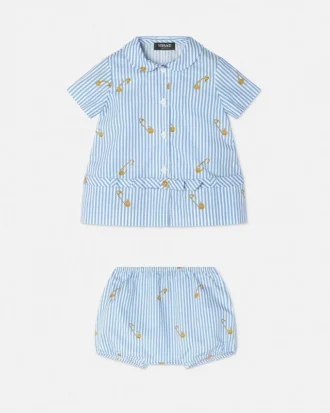 Set rochie pentru bebeluși cu imprimeu Pinstripe Pin
