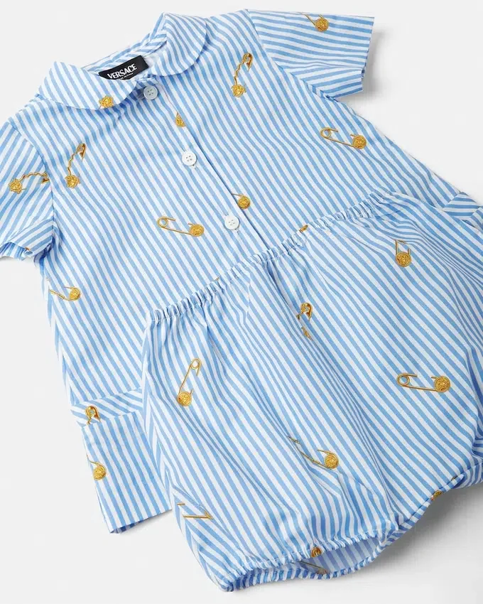 Set rochie pentru bebeluși cu imprimeu Pinstripe Pin Set rochie pentru bebeluși cu imprimeu Pinstripe Pin