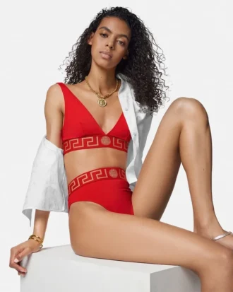 Slip de bikini cu talie înaltă ECONYL®