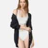 Sutien din bumbac jersey cu decolteu rotund