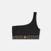 Top de bikini cu un singur umăr din jacquard Top de bikini cu un singur umăr din jacquard