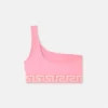 Top de bikini cu un singur umăr din jacquard Top de bikini cu un singur umăr din jacquard