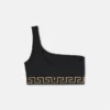 Top de bikini cu un singur umăr din jacquard Top de bikini cu un singur umăr din jacquard