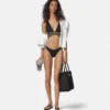 Top de bikini triunghiular jacquard Top de bikini triunghiular jacquard