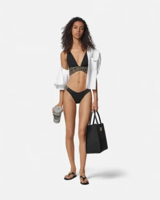 Top de bikini triunghiular jacquard Top de bikini triunghiular jacquard