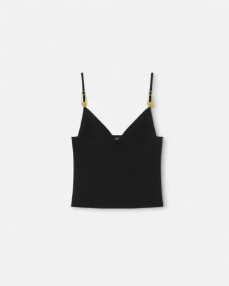Top scurt din tricot de viscoză