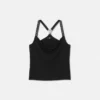 Top strâns din jersey creponat elastic
