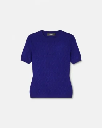 Tricou ajustat din viscoză elastică jacquard