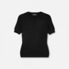 Tricou ajustat din viscoză elastică jacquard Tricou ajustat din viscoză elastică jacquard