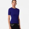 Tricou ajustat din viscoză elastică jacquard Tricou ajustat din viscoză elastică jacquard