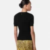 Tricou ajustat din viscoză elastică jacquard Tricou ajustat din viscoză elastică jacquard