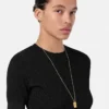 Tricou ajustat din viscoză elastică jacquard Tricou ajustat din viscoză elastică jacquard