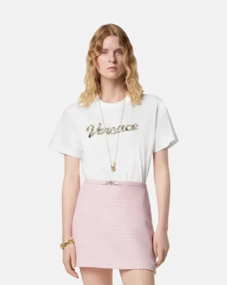 Tricou din bumbac jersey brodat