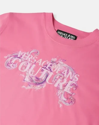 Tricou din bumbac jersey cu imprimeu și ornamente