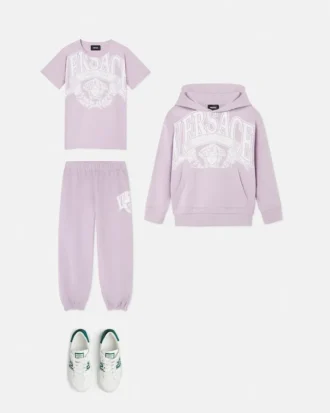 Pantaloni de trening din bumbac jersey imprimați pentru copii