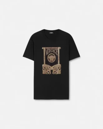 Tricou din bumbac jersey împodobit