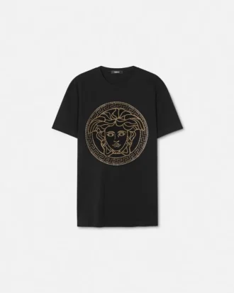 Tricou din bumbac jersey împodobit