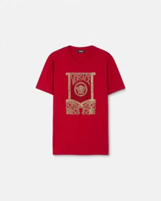 Tricou din bumbac jersey împodobit