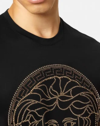 Tricou din bumbac jersey împodobit