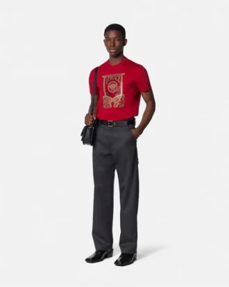 Tricou din bumbac jersey împodobit
