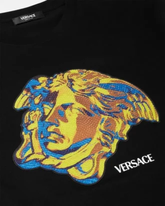 Tricou din bumbac jersey împodobit