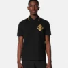Tricou polo brodat cu motiv arhitectural baroc