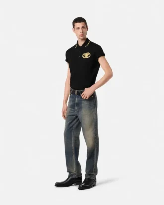 Tricou polo cu broderie Buckle Crest