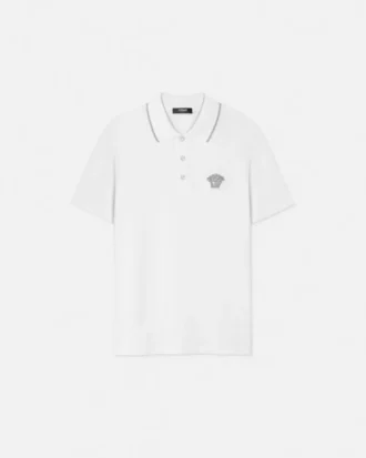 Tricou polo cu broderie Medusa