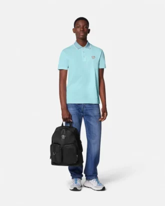 Tricou polo cu broderie Medusa