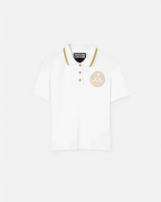 Tricou polo cu emblemă în V