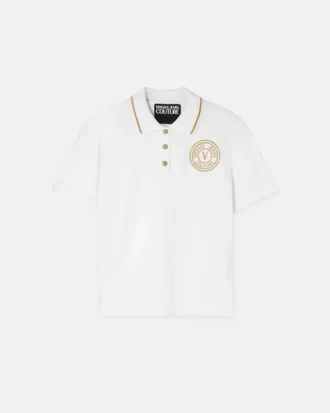 Tricou polo cu emblemă în V
