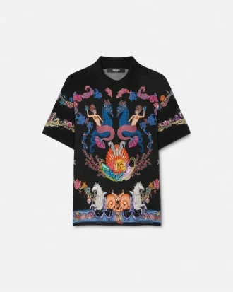 Tricou polo din mătase tricotată Coral Theatre