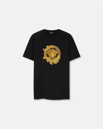 Tricou slim fit din bumbac jersey brodat