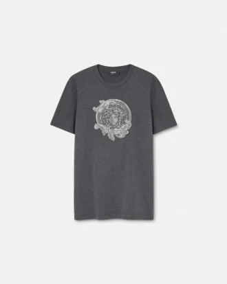 Tricou slim fit din bumbac jersey brodat